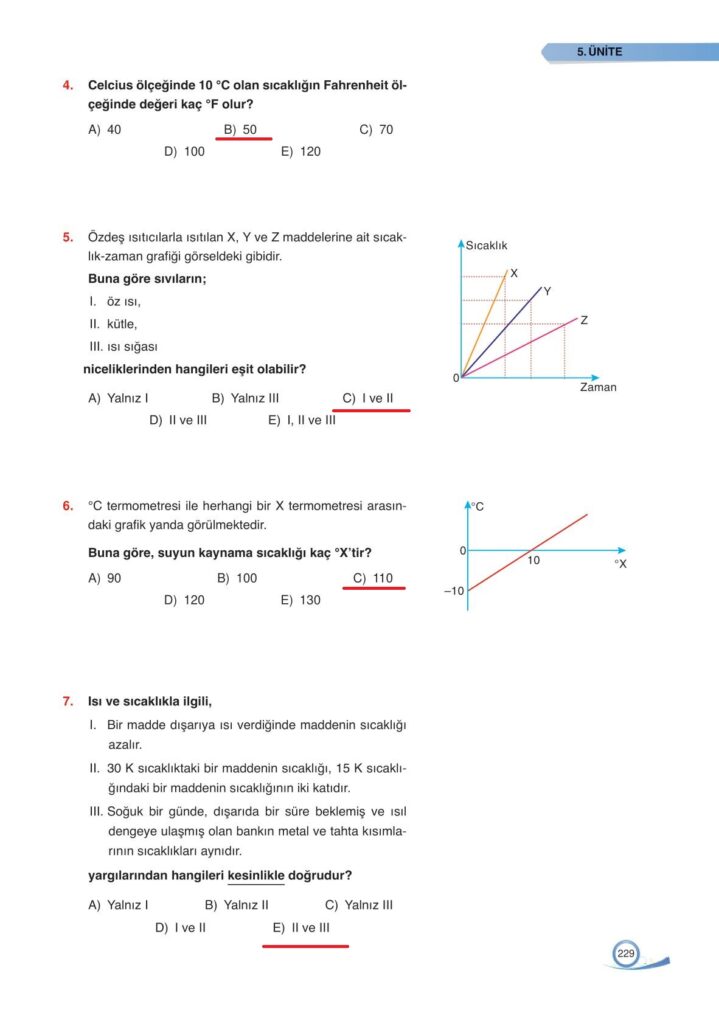  9. sınıf fizik ders kitabı sayfa 229 cevabı ata yayınları