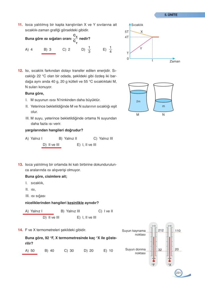 9. sınıf fizik ders kitabı sayfa 231 cevabı ata yayınları