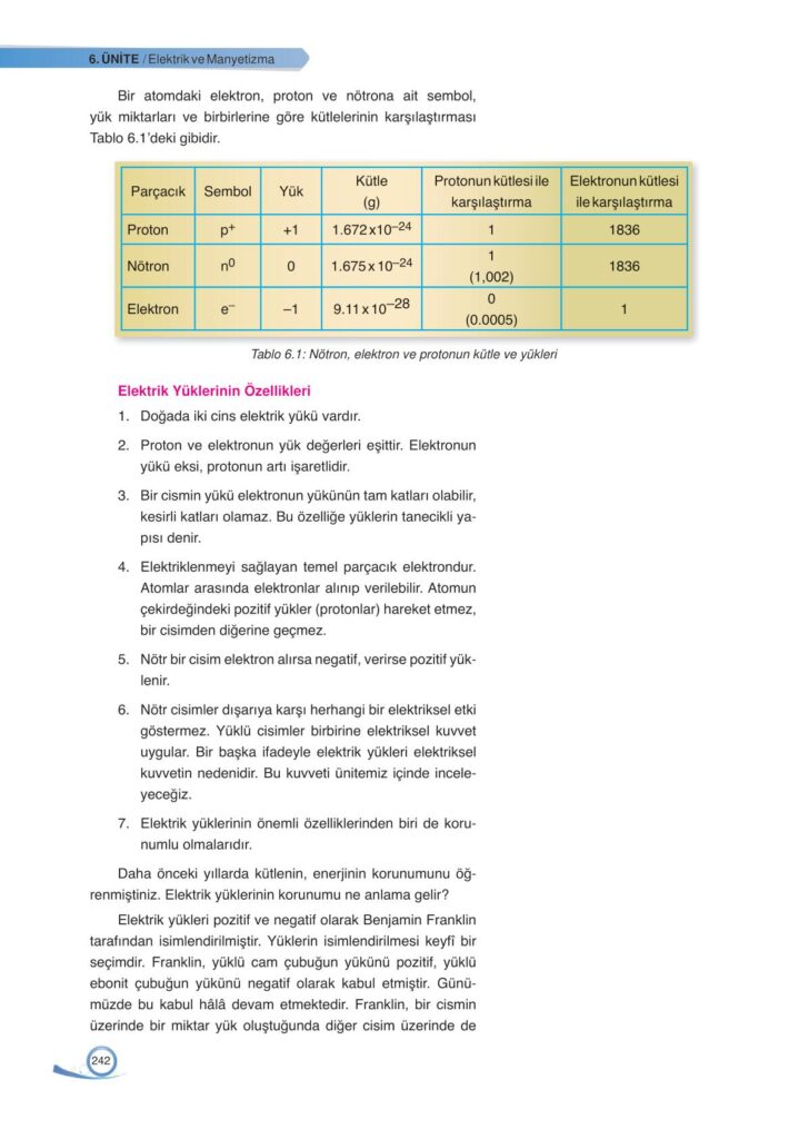 9. sınıf fizik ders kitabı sayfa 242 cevabı ata yayınları 