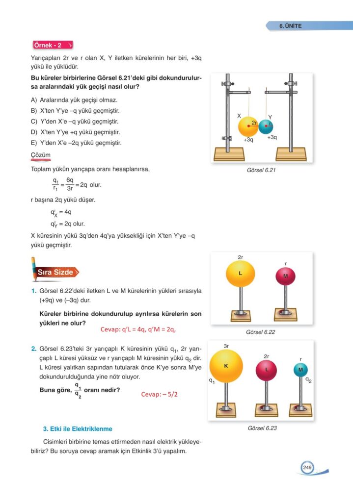9. sınıf fizik ders kitabı sayfa 249 cevabı ata yayınları 