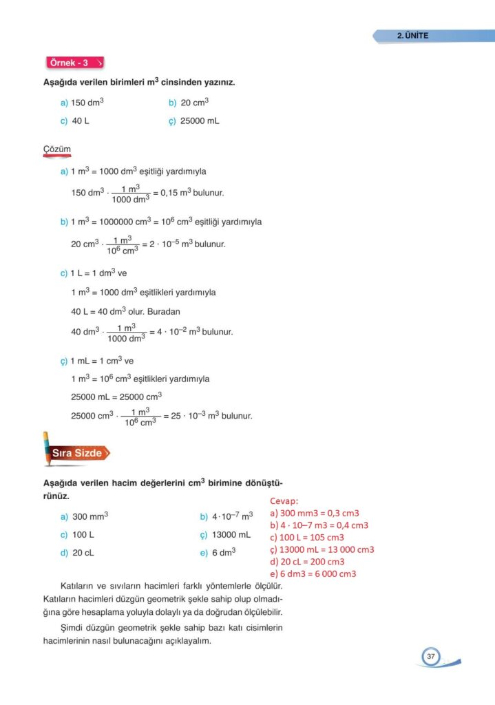 9. sınıf fizik ders kitabı sayfa 37 cevabı ata yayınları