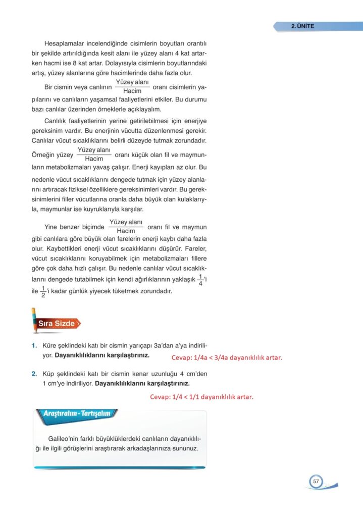 9. sınıf fizik ders kitabı sayfa 57 cevabı ata yayınları 