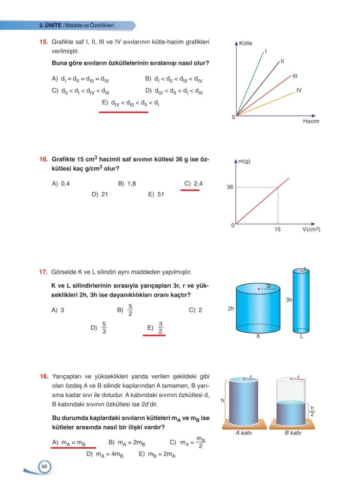 9. sınıf fizik ders kitabı sayfa 66 cevabı ata yayınları