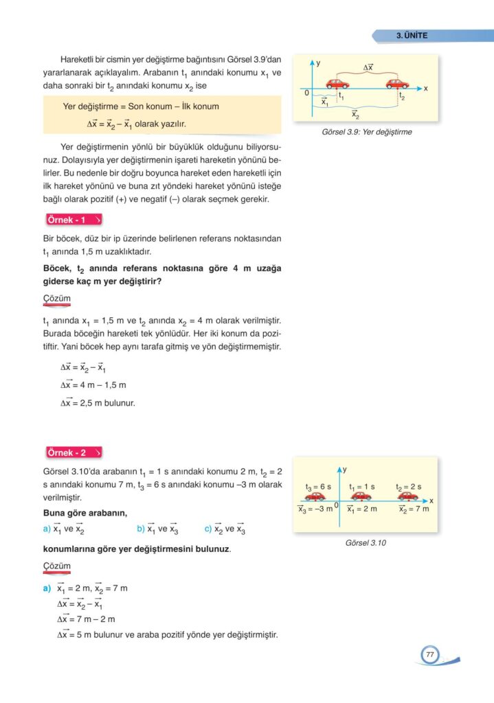 9. sınıf fizik ders kitabı sayfa 77 cevabı ata yayınları 