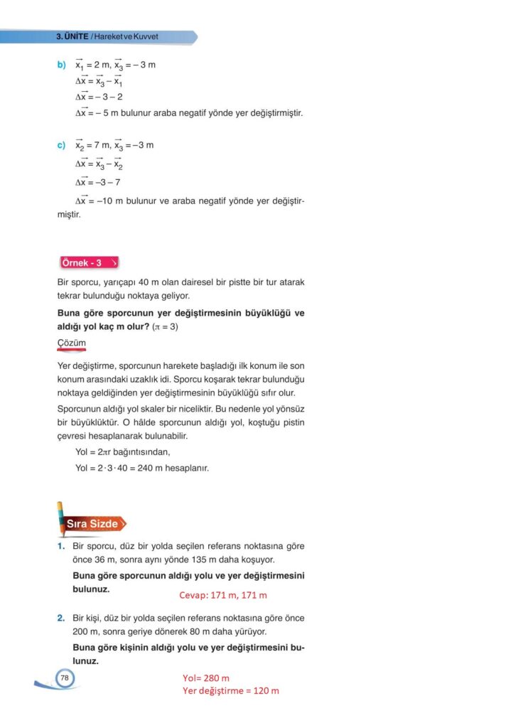9. sınıf fizik ders kitabı sayfa 78 cevabı ata yayınları 