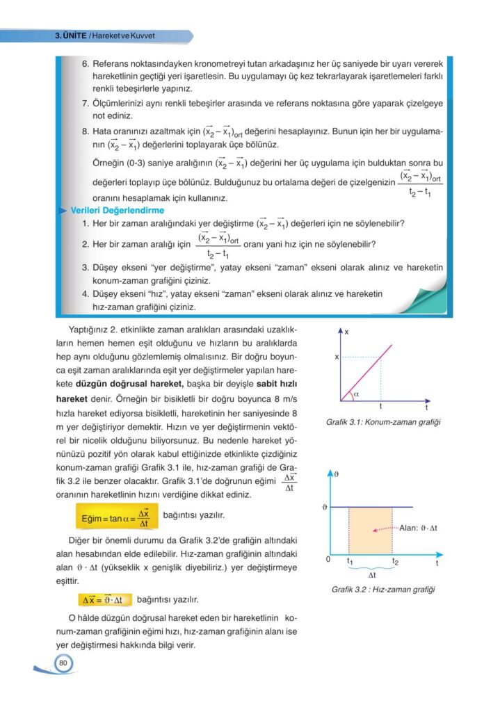 9. sınıf fizik ders kitabı sayfa 80 cevabı ata yayınları 
