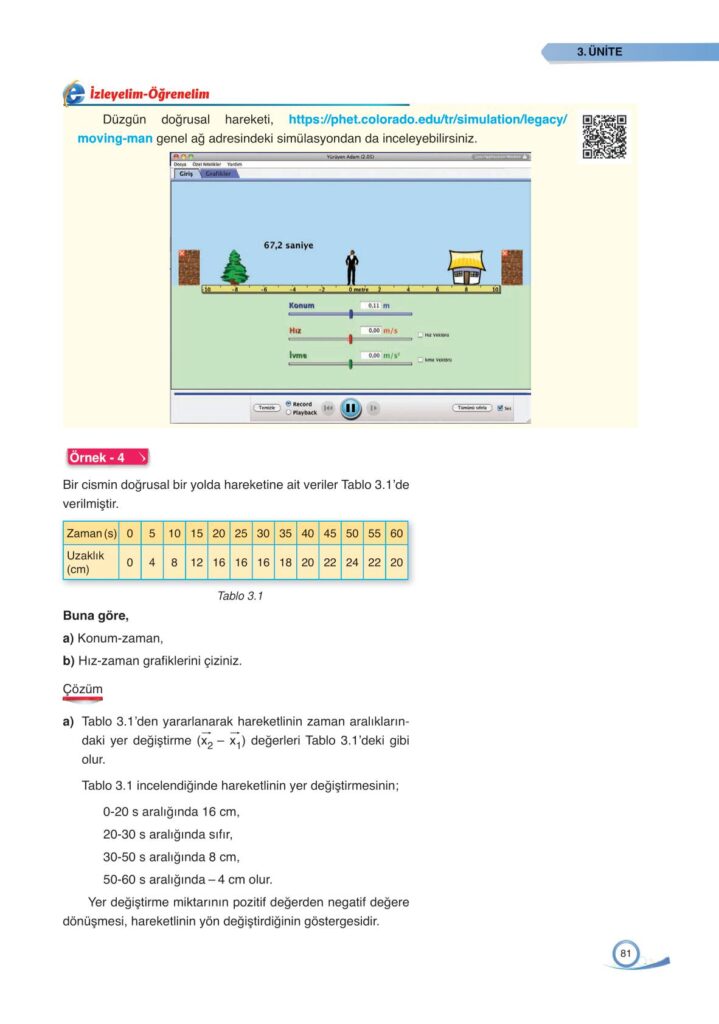  9. sınıf fizik ders kitabı sayfa 81 cevabı ata yayınları