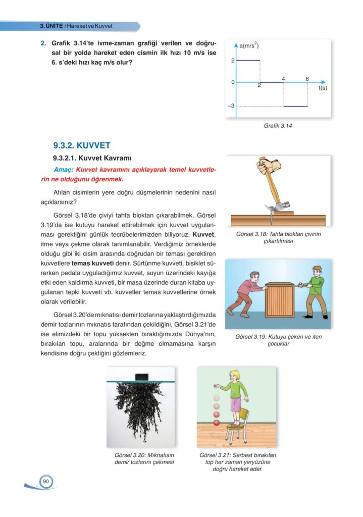 9. sınıf fizik ders kitabı sayfa 90 cevabı ata yayınları