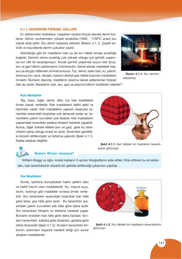 9. sınıf kimya ders kitabı sayfa 141 cevabı pasifik yayınları 