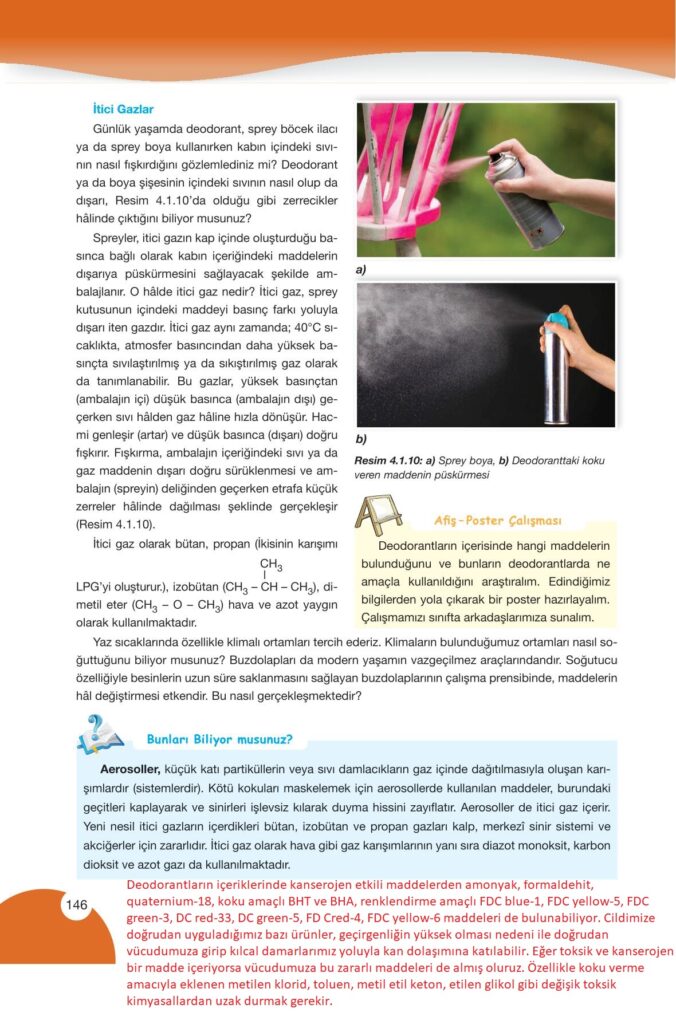  9. sınıf kimya ders kitabı sayfa 146 cevabı pasifik yayınları 