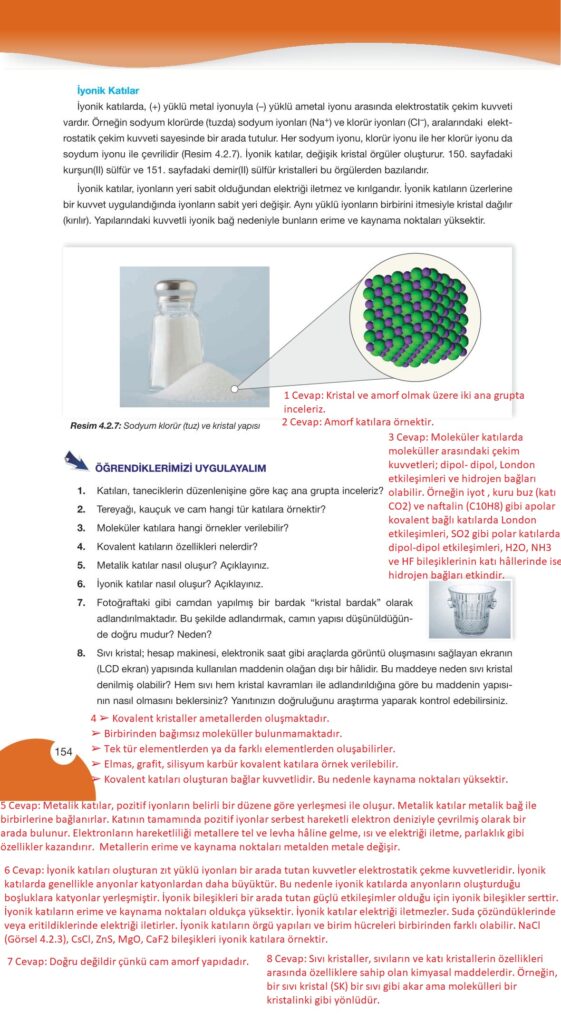 9. sınıf kimya ders kitabı sayfa 154 cevabı pasifik yayınları 