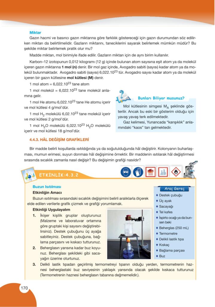 9. sınıf kimya ders kitabı sayfa 170 cevabı pasifik yayınları