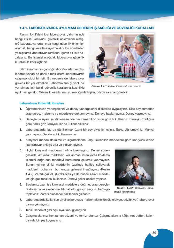 9. sınıf kimya ders kitabı sayfa 39 cevabı pasifik yayınları