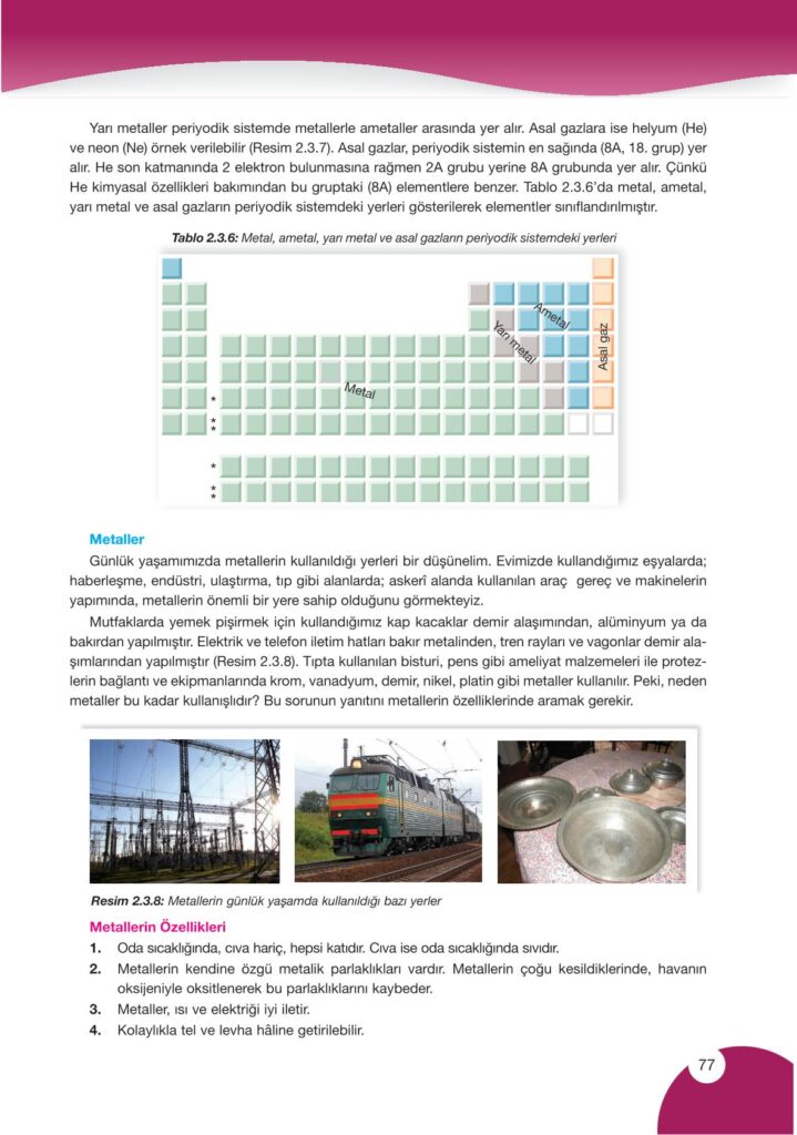  9. sınıf kimya ders kitabı sayfa 77 cevabı pasifik yayınları 