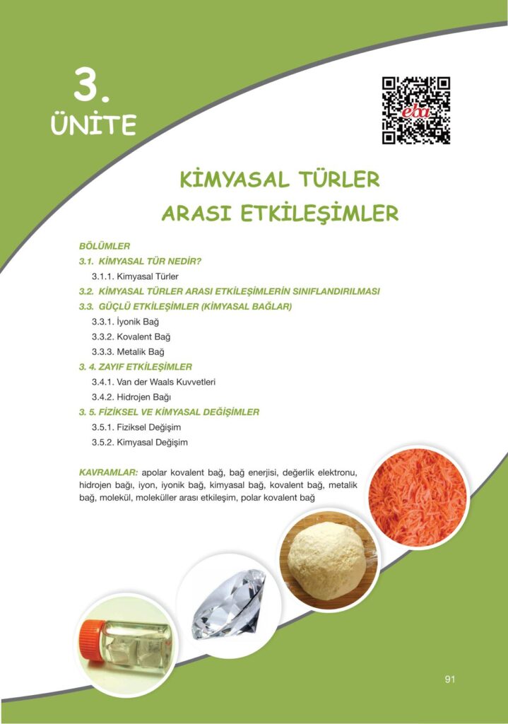  9. sınıf kimya ders kitabı sayfa 91 cevabı pasifik yayınları
