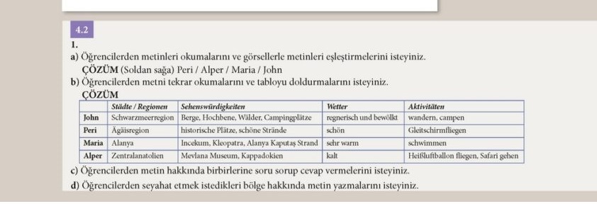 almanca a1.2 ders kitabı sayfa 45 cevabı meb yayınları