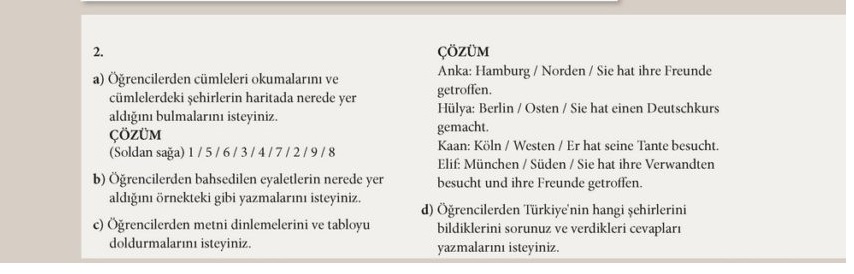  almanca a1.2 ders kitabı sayfa 73 cevabı meb yayınları g