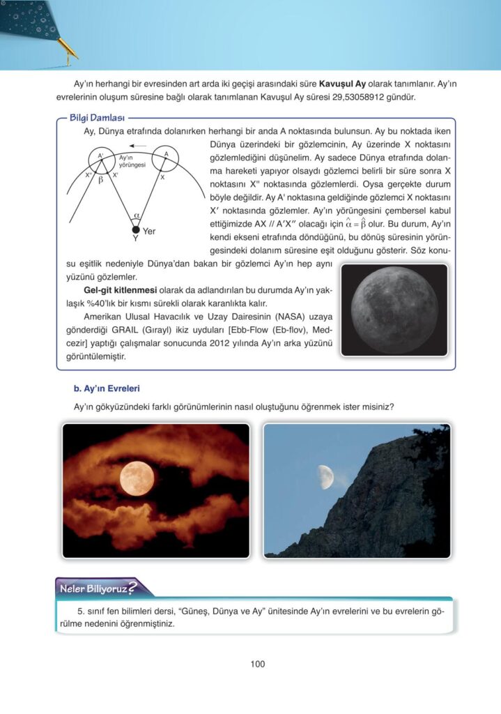  Astronomi ve uzay bilimleri ders kitabı sayfa 100 cevabı ata yayınları 