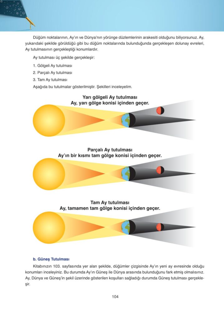 Astronomi ve uzay bilimleri ders kitabı sayfa 104 cevabı ata yayınları