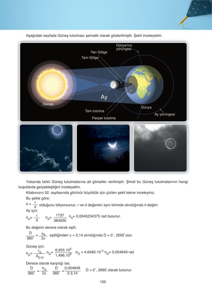 Astronomi ve uzay bilimleri ders kitabı sayfa 105 cevabı ata yayınları 