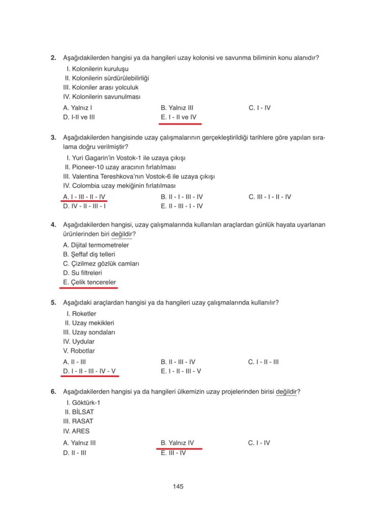 Astronomi ve uzay bilimleri ders kitabı sayfa 145 cevabı ata yayınları