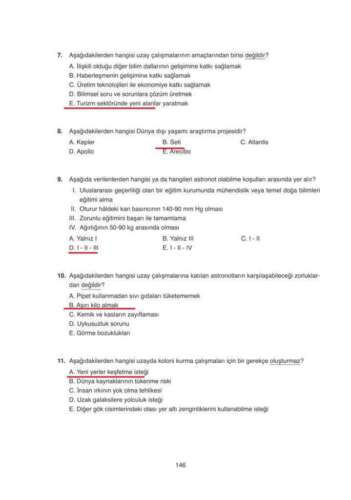 astronomi ve uzay bilimleri ders kitabı sayfa 146 cevabı ata yayınları