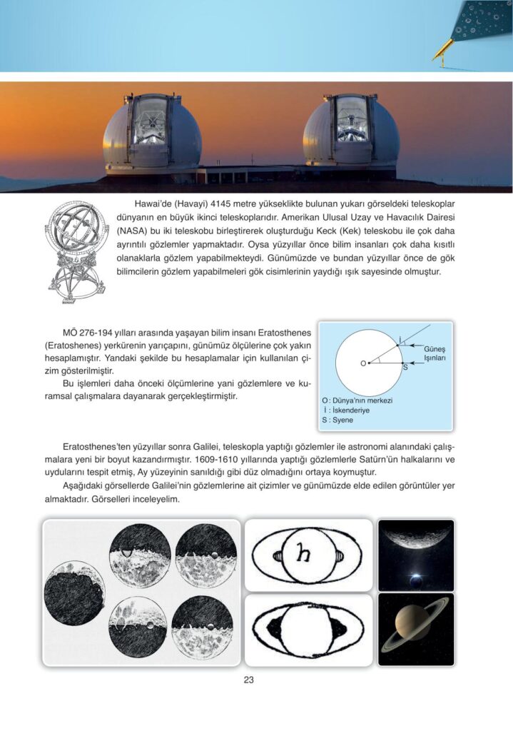 Astronomi ve uzay bilimleri ders kitabı sayfa 23 cevabı ata yayınları 