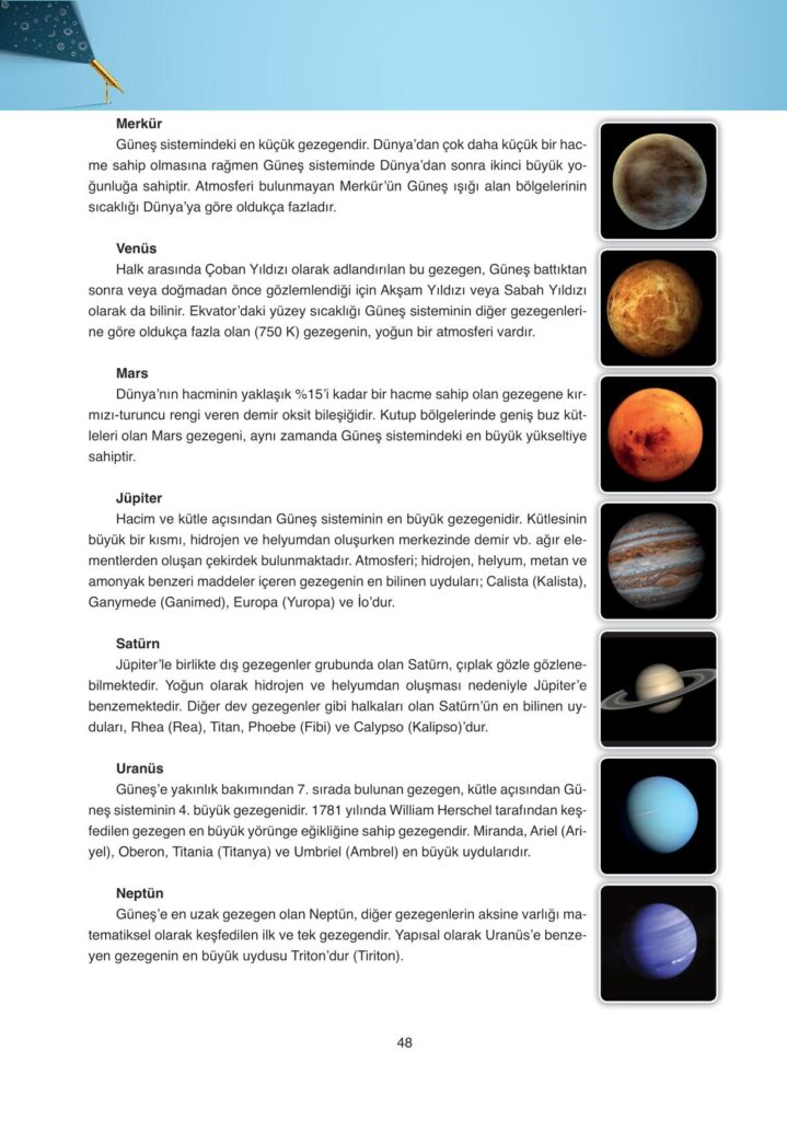 Astronomi ve uzay bilimleri ders kitabı sayfa 48 cevabı ata yayınları 