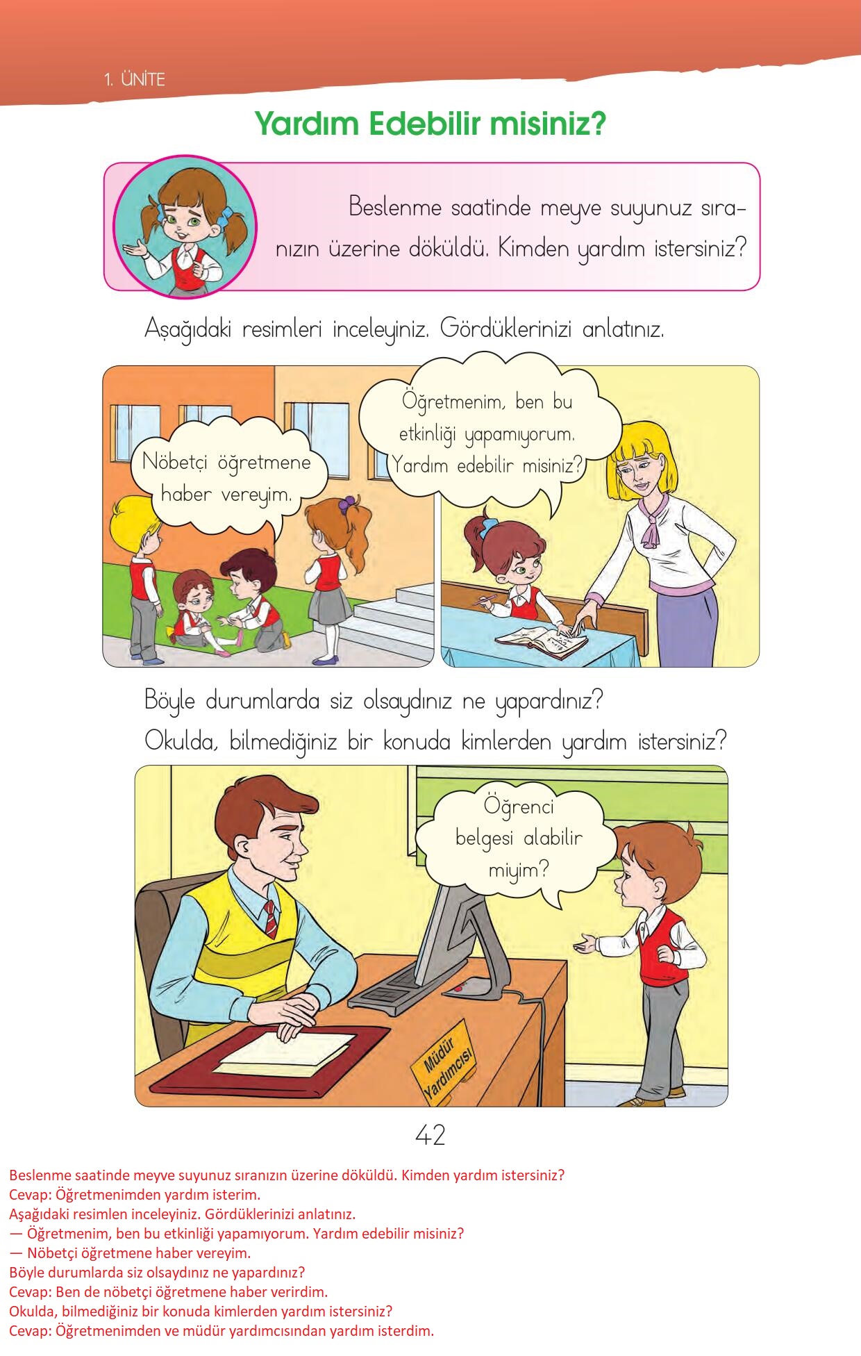 1. Sınıf Hayat Bilgisi Ders Kitabı İhsan Yayınları Sayfa 42 Cevapları ...