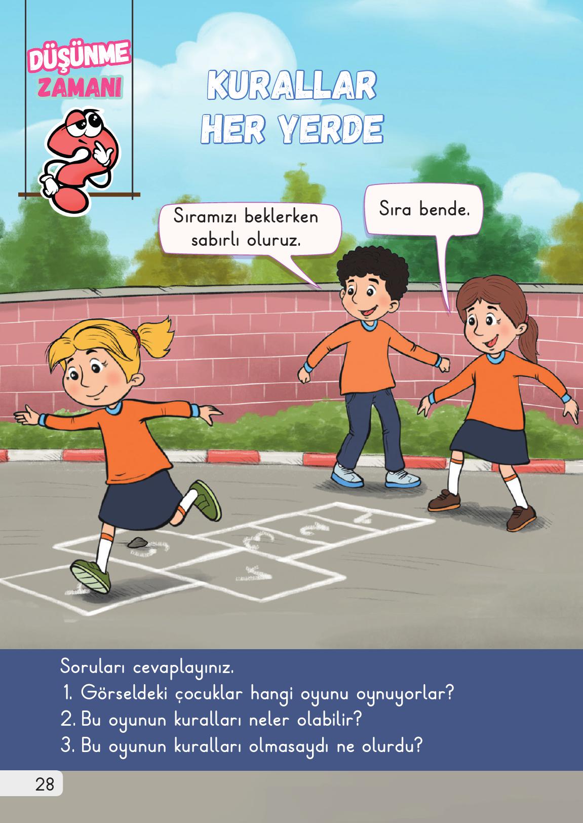 1. Sınıf Meb Yayınları Hayat Bilgisi 1. Kitap Ders Kitabı Sayfa 28 Cevapları
