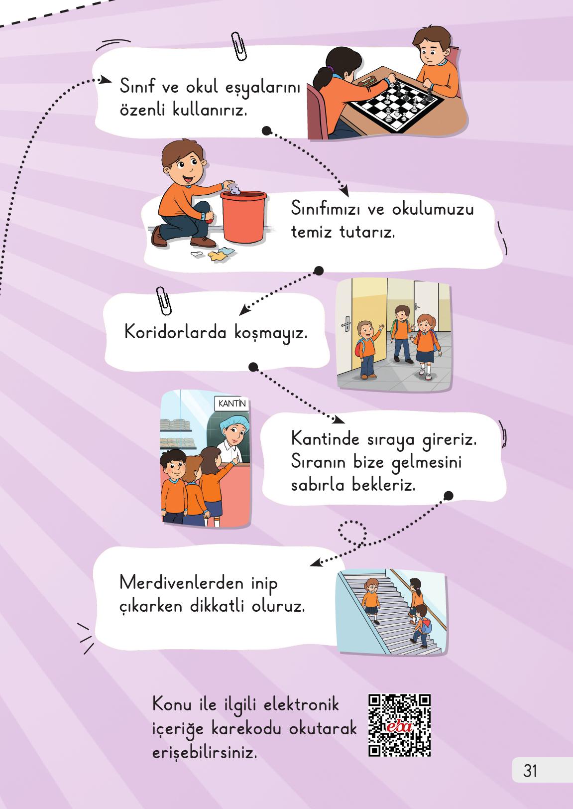 1. Sınıf Meb Yayınları Hayat Bilgisi 1. Kitap Ders Kitabı Sayfa 31 Cevapları