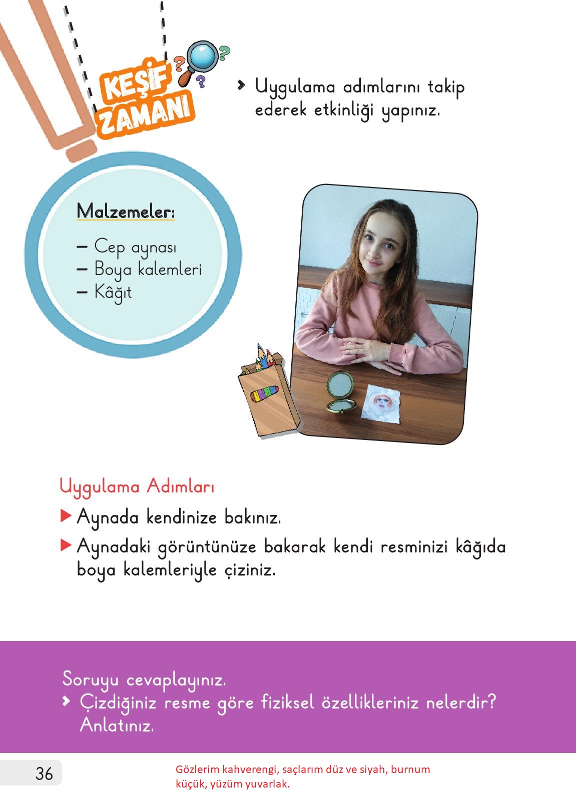 1. Sınıf Meb Yayınları Hayat Bilgisi 1. Kitap Ders Kitabı Sayfa 36 Cevapları