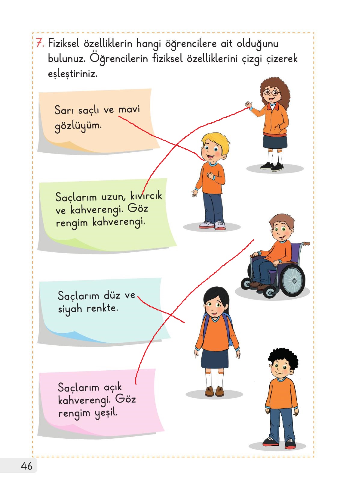 1. Sınıf Meb Yayınları Hayat Bilgisi 1. Kitap Ders Kitabı Sayfa 46 Cevapları