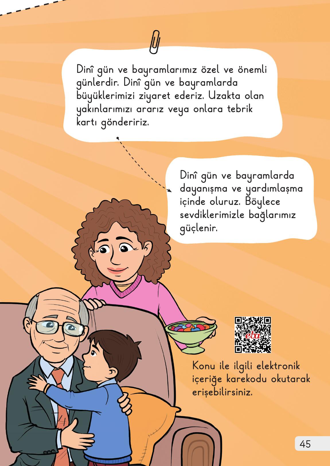 1. Sınıf Meb Yayınları Hayat Bilgisi 2. Kitap Ders Kitabı Sayfa 45 Cevapları