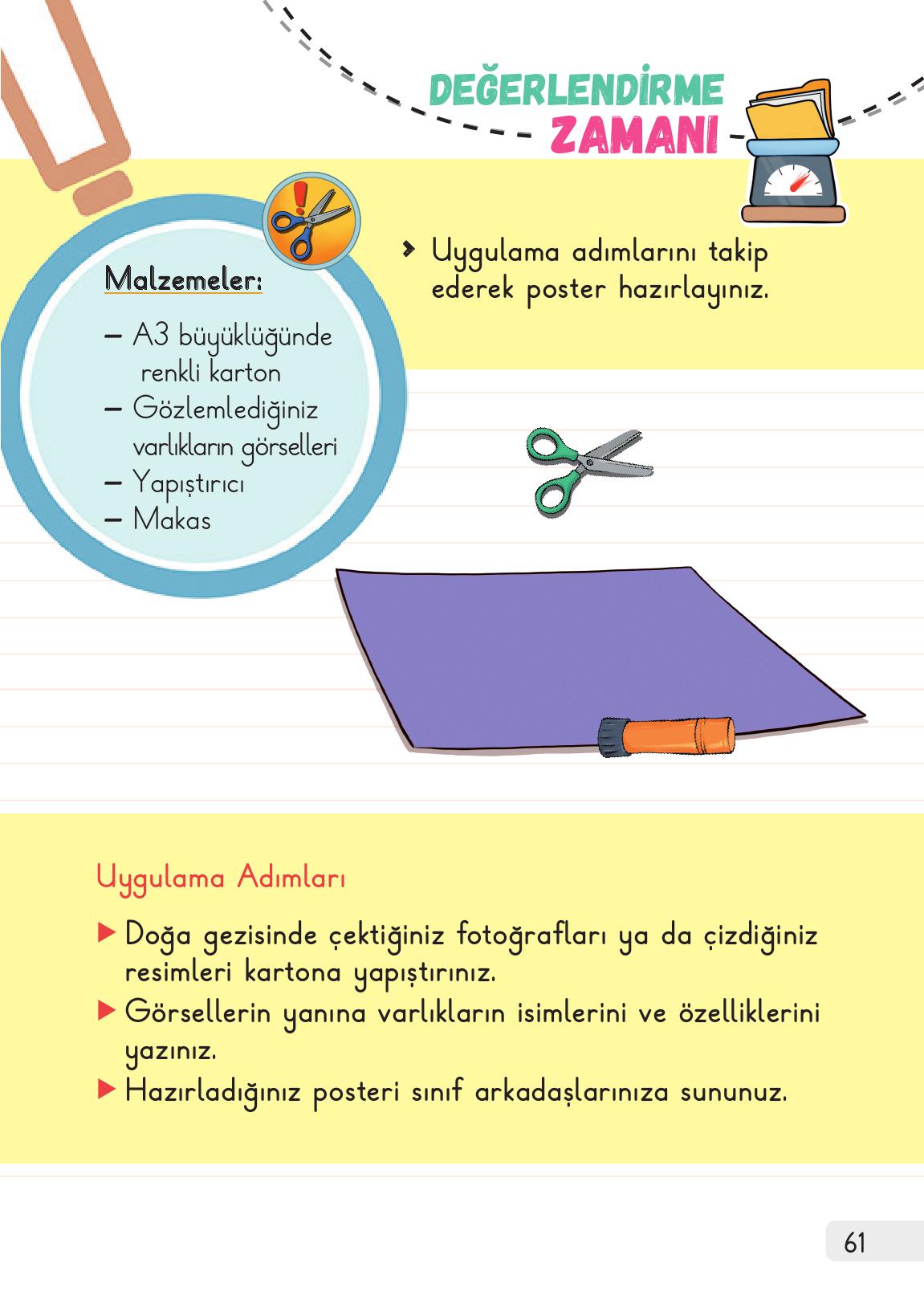 1. Sınıf Meb Yayınları Hayat Bilgisi 2. Kitap Ders Kitabı Sayfa 61 Cevapları