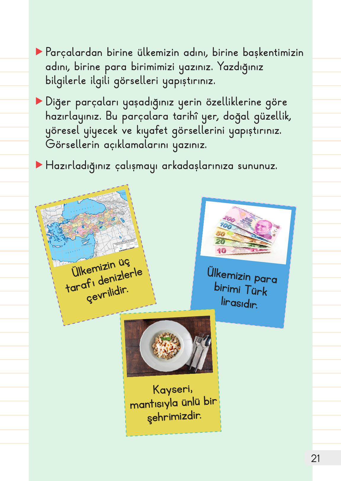 1. Sınıf Meb Yayınları Hayat Bilgisi Ders Kitabı Sayfa 21 Cevapları