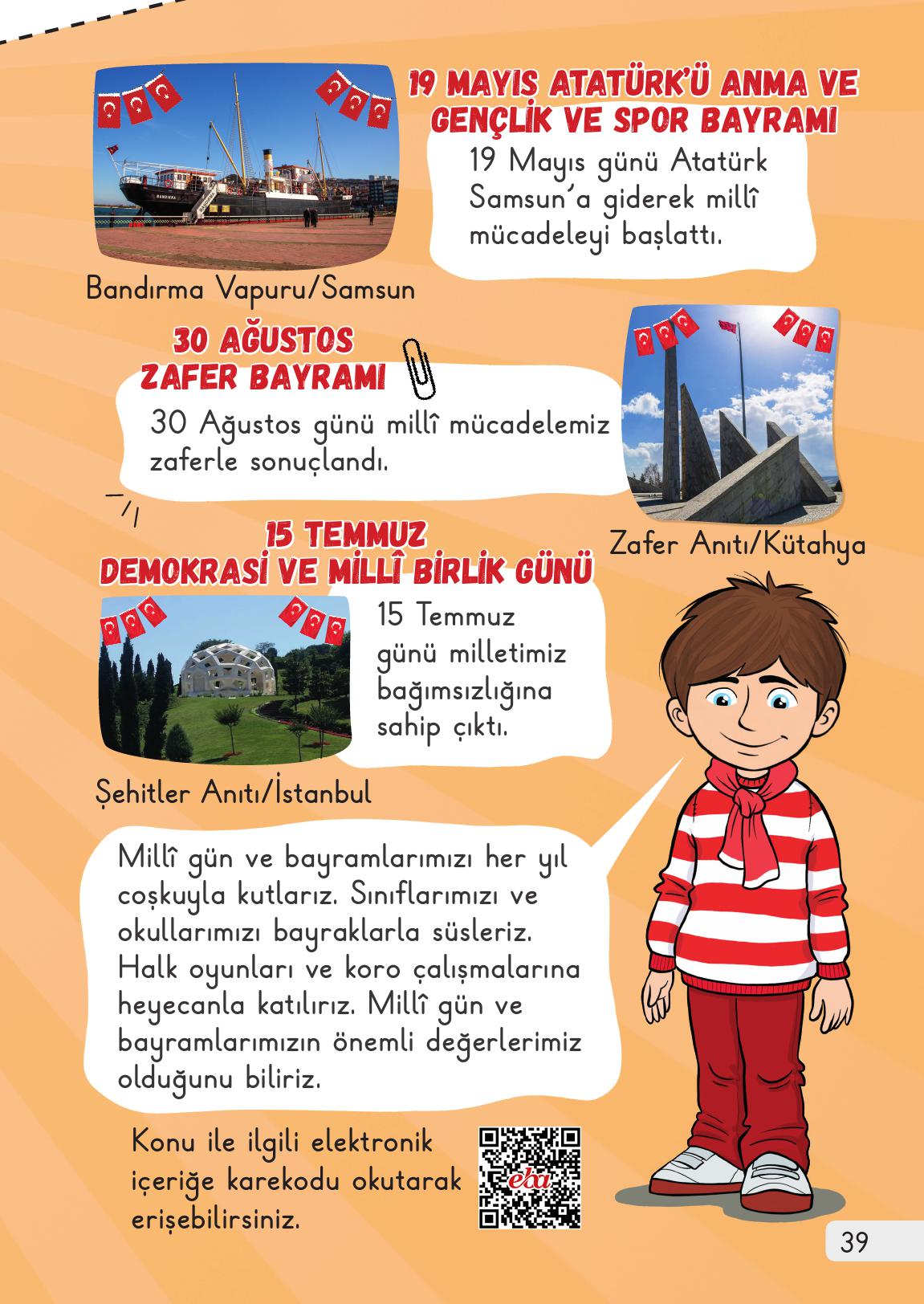 1. Sınıf Meb Yayınları Hayat Bilgisi Ders Kitabı Sayfa 39 Cevapları