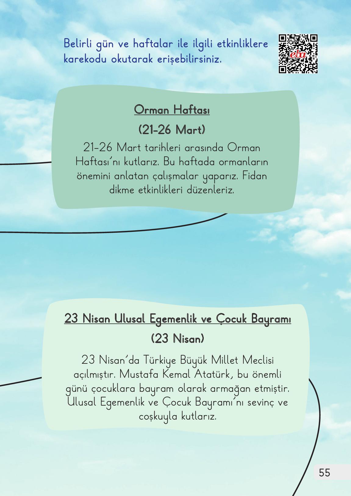 1. Sınıf Meb Yayınları Hayat Bilgisi Ders Kitabı Sayfa 55 Cevapları