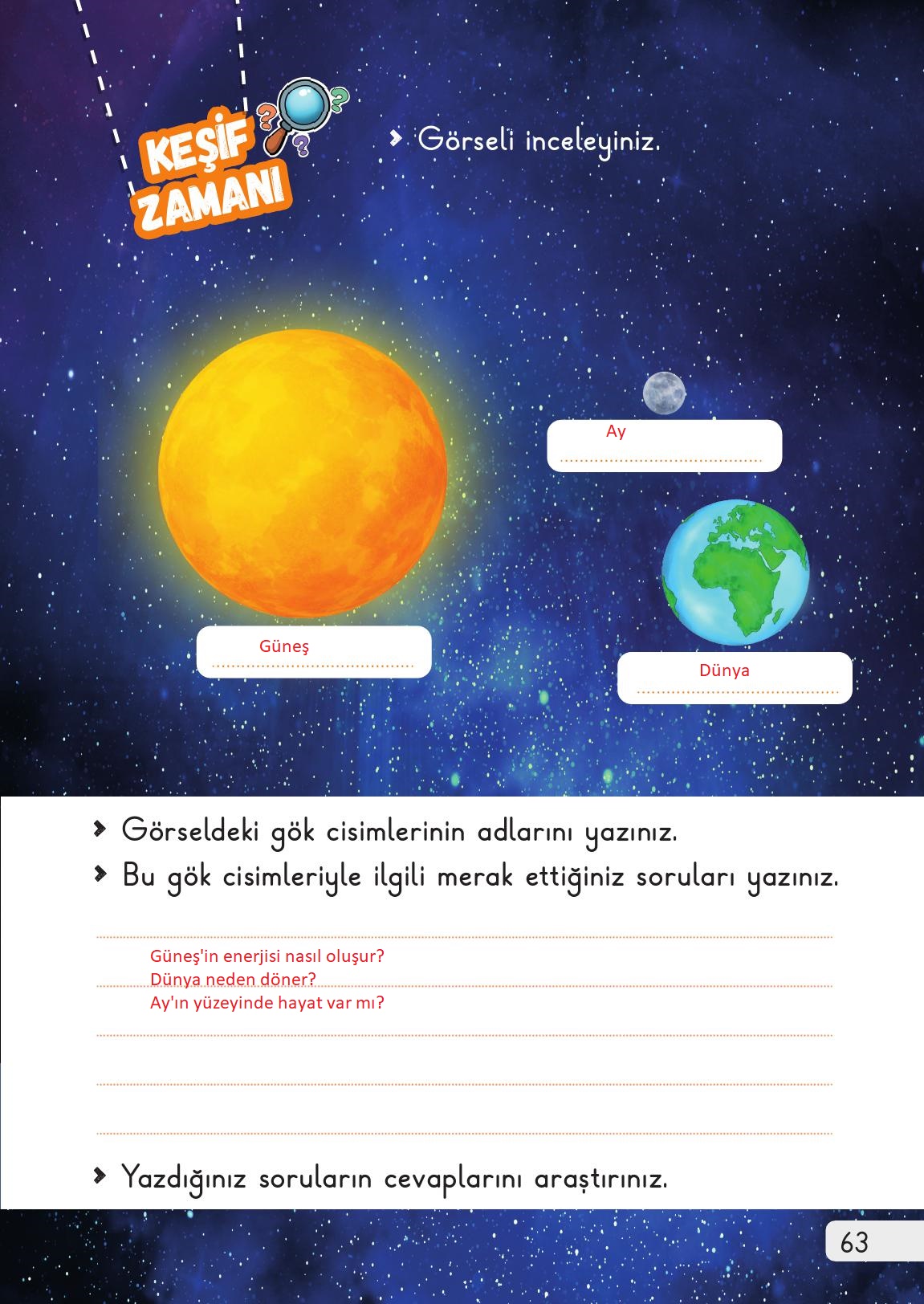 1. Sınıf Meb Yayınları Hayat Bilgisi Ders Kitabı Sayfa 63 Cevapları