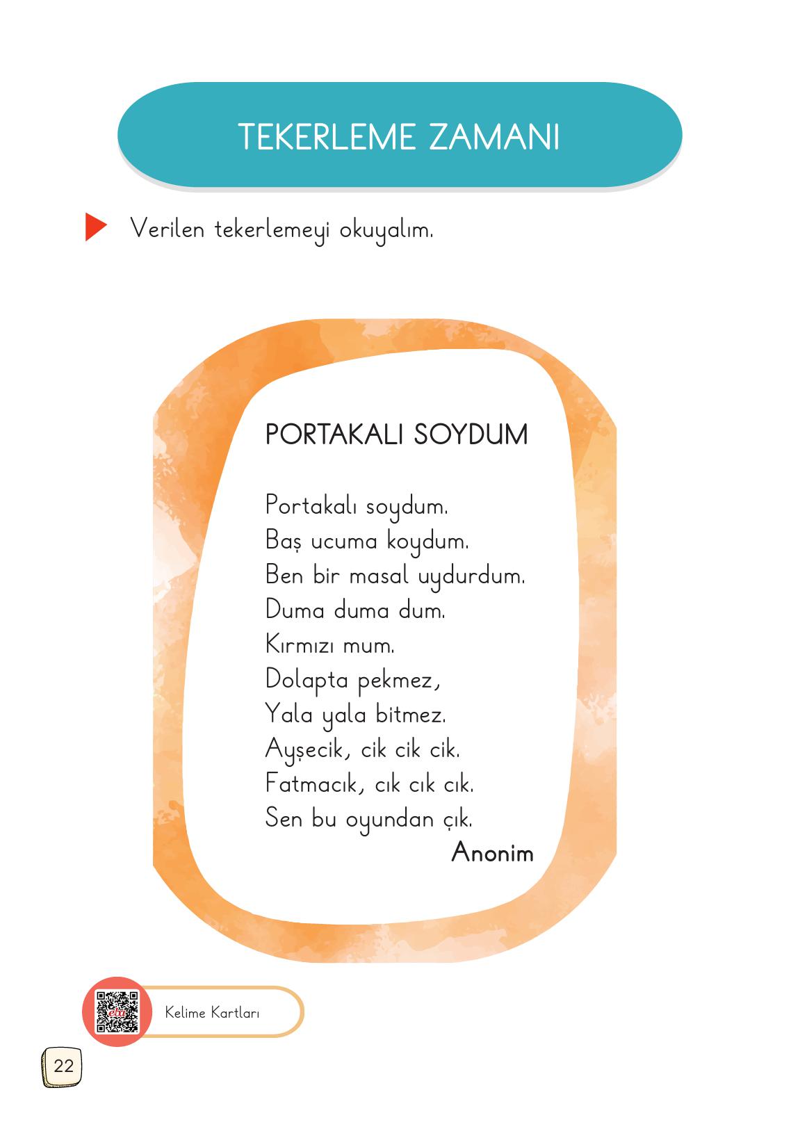 1. Sınıf Meb Yayınları Türkçe Ders Kitabı Sayfa 22 Cevapları 1. Sınıf Meb Yayınları Türkçe Ders Kitabı Sayfa 22 Cevapları
