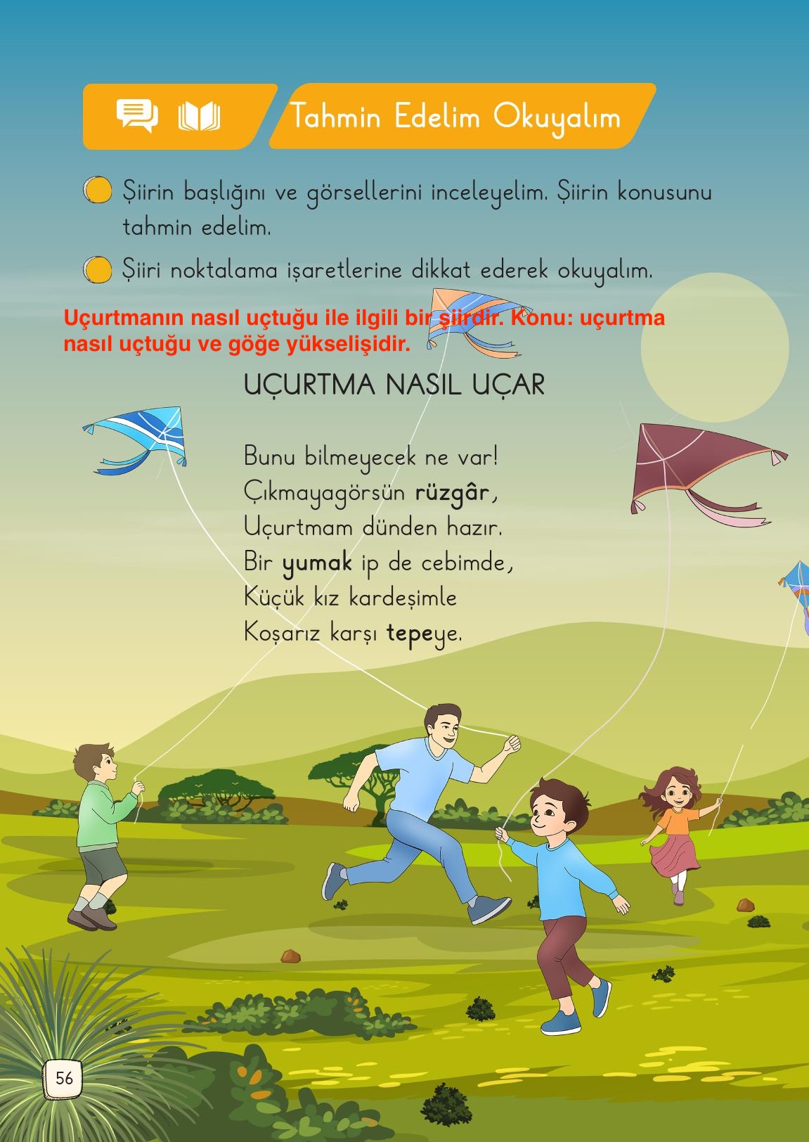 1. Sınıf Meb Yayınları Türkçe Ders Kitabı Sayfa 56 Cevapları