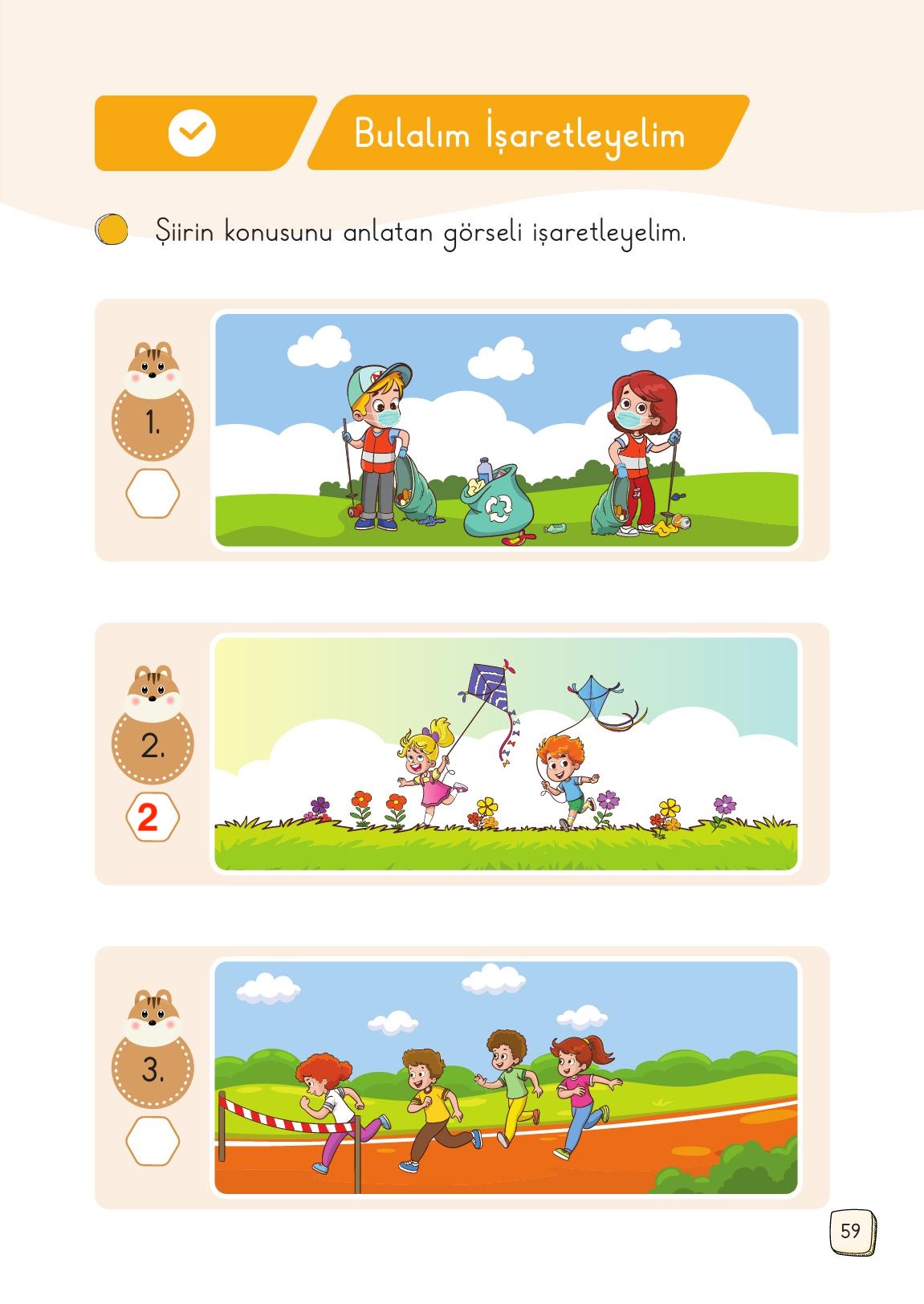 1. Sınıf Meb Yayınları Türkçe Ders Kitabı Sayfa 59 Cevapları