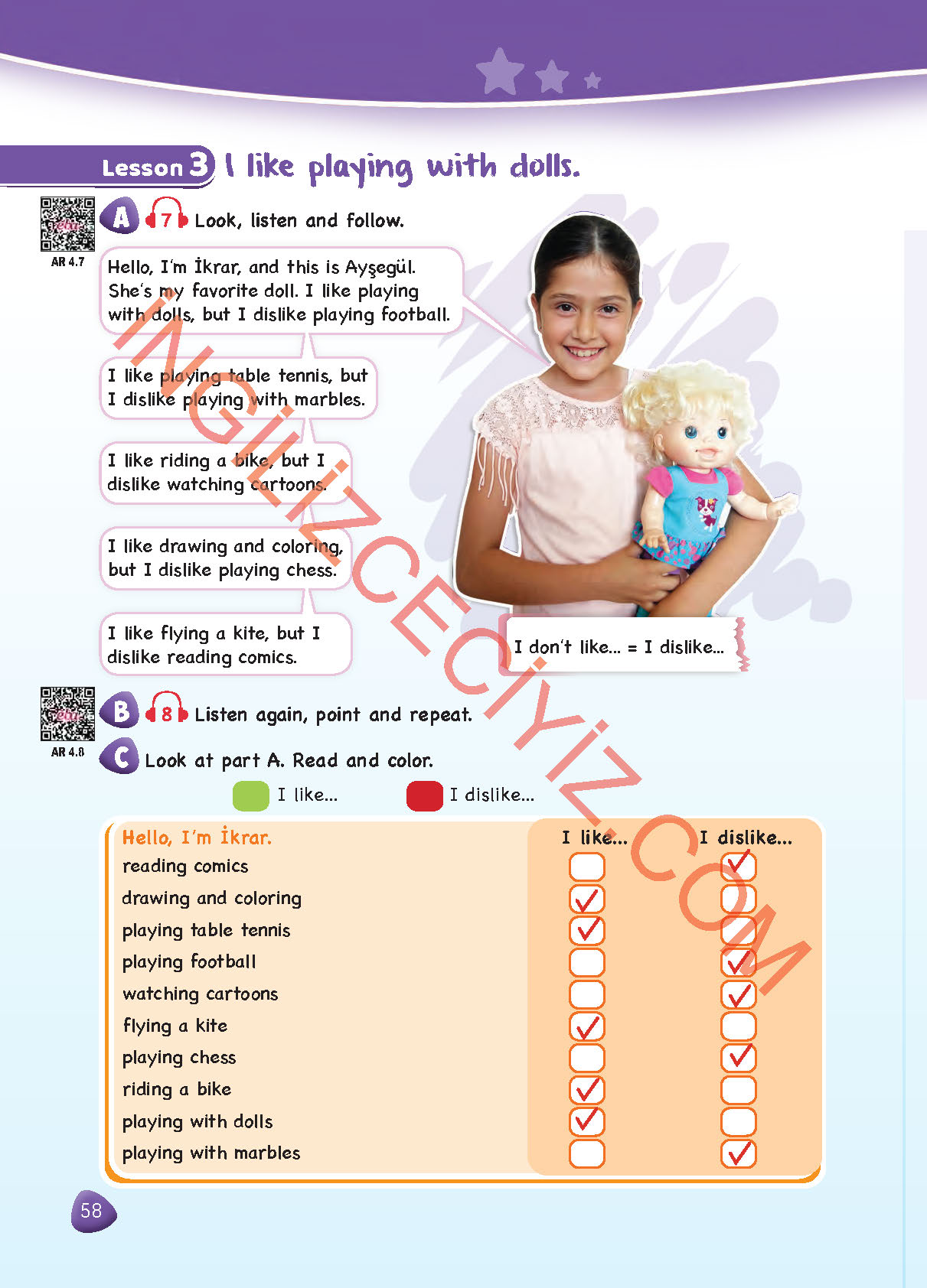 4. Sınıf SDR Dikey Yayıncılık İngilizce Ders Kitabı Sayfa 58 Cevapları 4. Sınıf SDR Dikey Yayıncılık İngilizce Ders Kitabı Sayfa 58 Cevapları