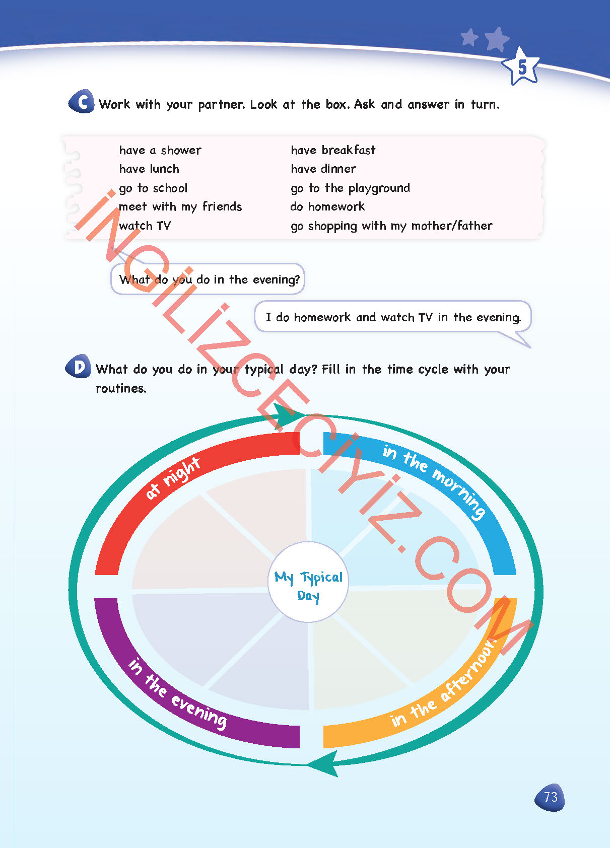 4. Sınıf SDR Dikey Yayıncılık İngilizce Ders Kitabı Sayfa 73 Cevapları 4. Sınıf SDR Dikey Yayıncılık İngilizce Ders Kitabı Sayfa 73 Cevapları