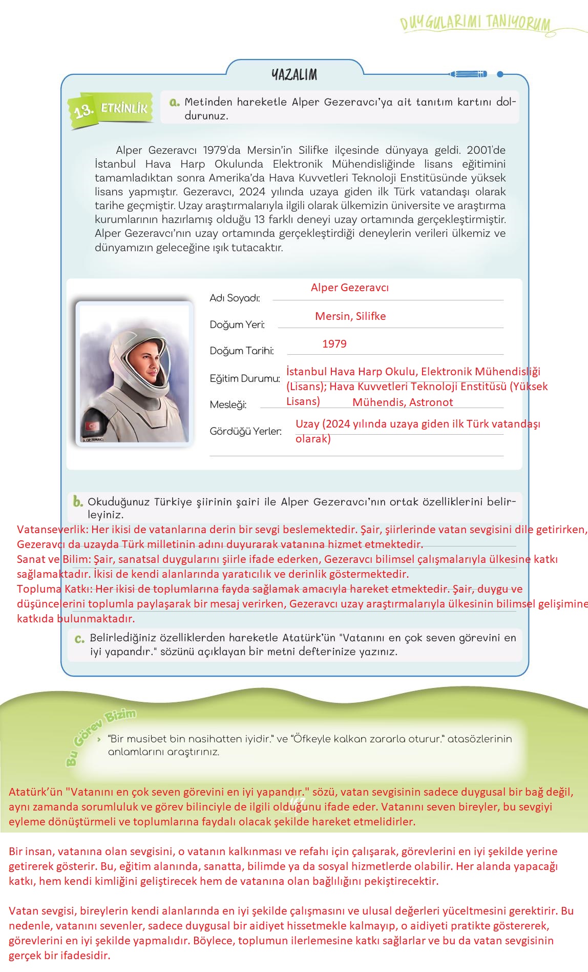 5. Sınıf Meb Yayınları Türkçe Ders Kitabı Sayfa 167 Cevapları