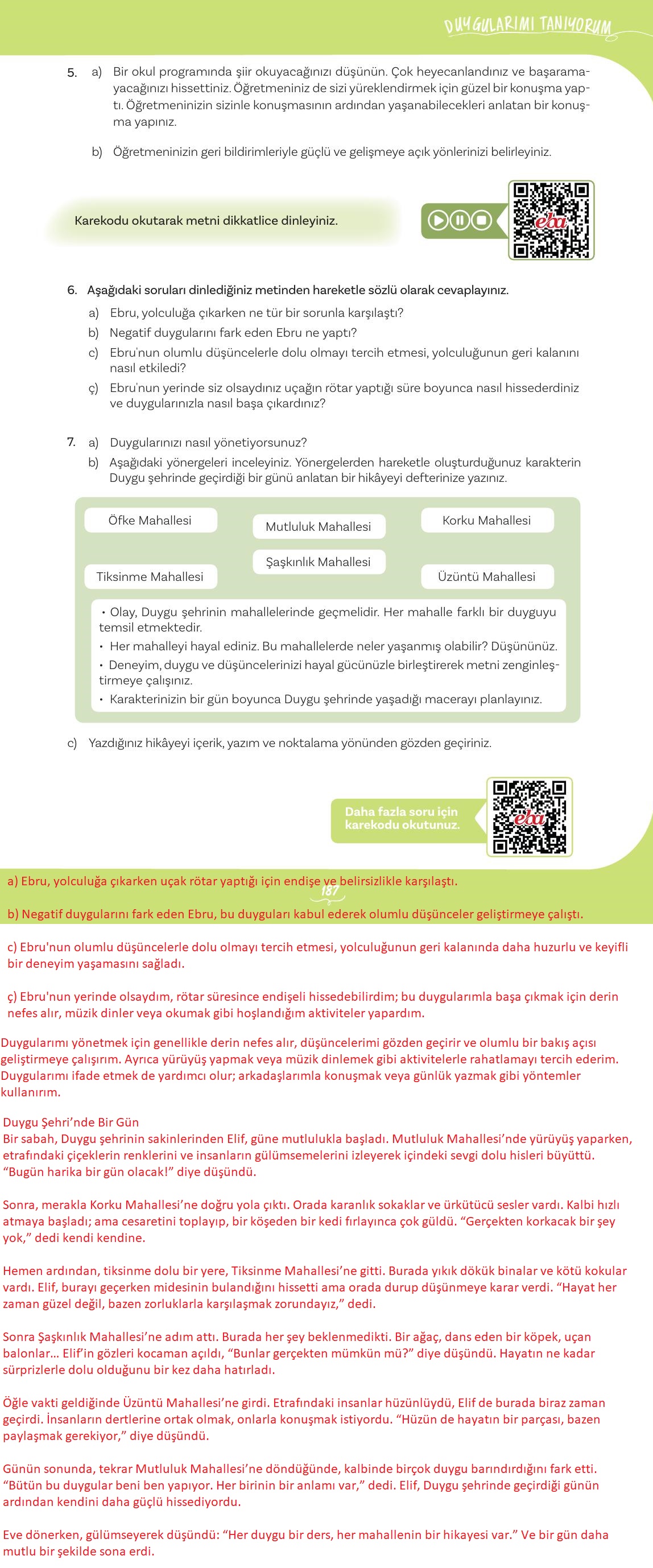 5. Sınıf Meb Yayınları Türkçe Ders Kitabı Sayfa 187 Cevapları