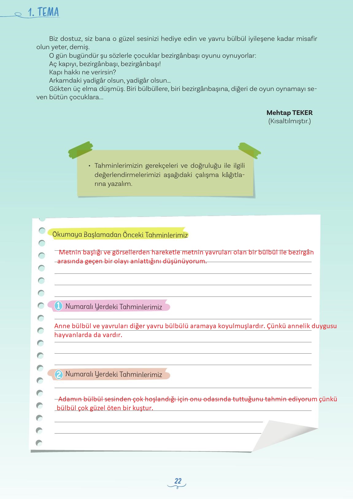 5. Sınıf Meb Yayınları Türkçe Ders Kitabı Sayfa 22 Cevapları 5. Sınıf Meb Yayınları Türkçe Ders Kitabı Sayfa 22 Cevapları