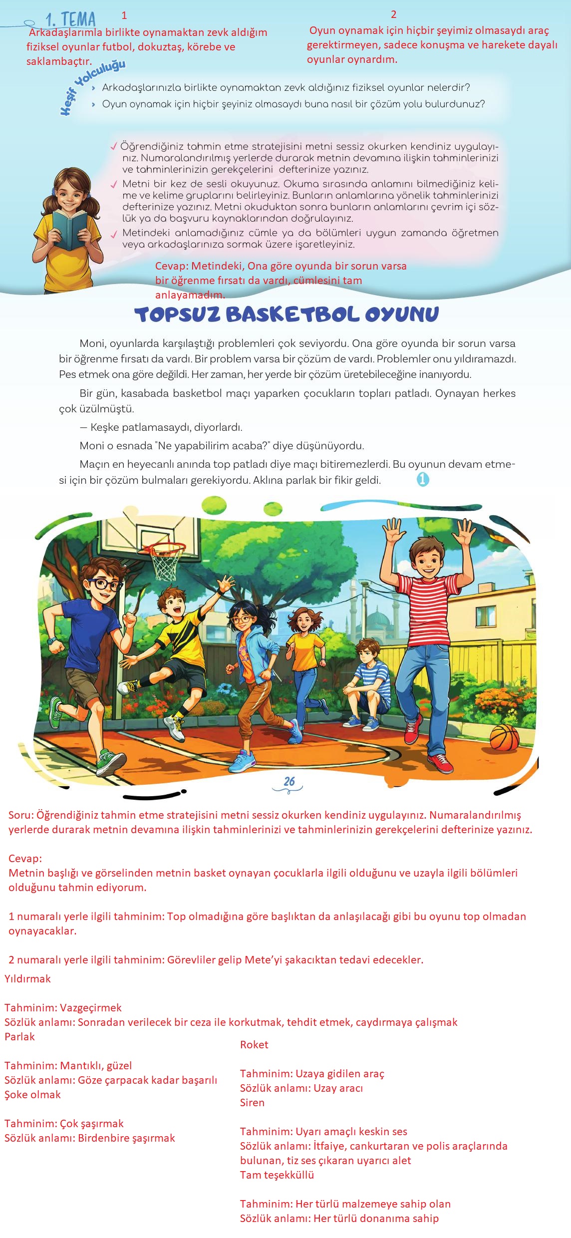 5. Sınıf Meb Yayınları Türkçe Ders Kitabı Sayfa 26 Cevapları 5. Sınıf Meb Yayınları Türkçe Ders Kitabı Sayfa 26 Cevapları