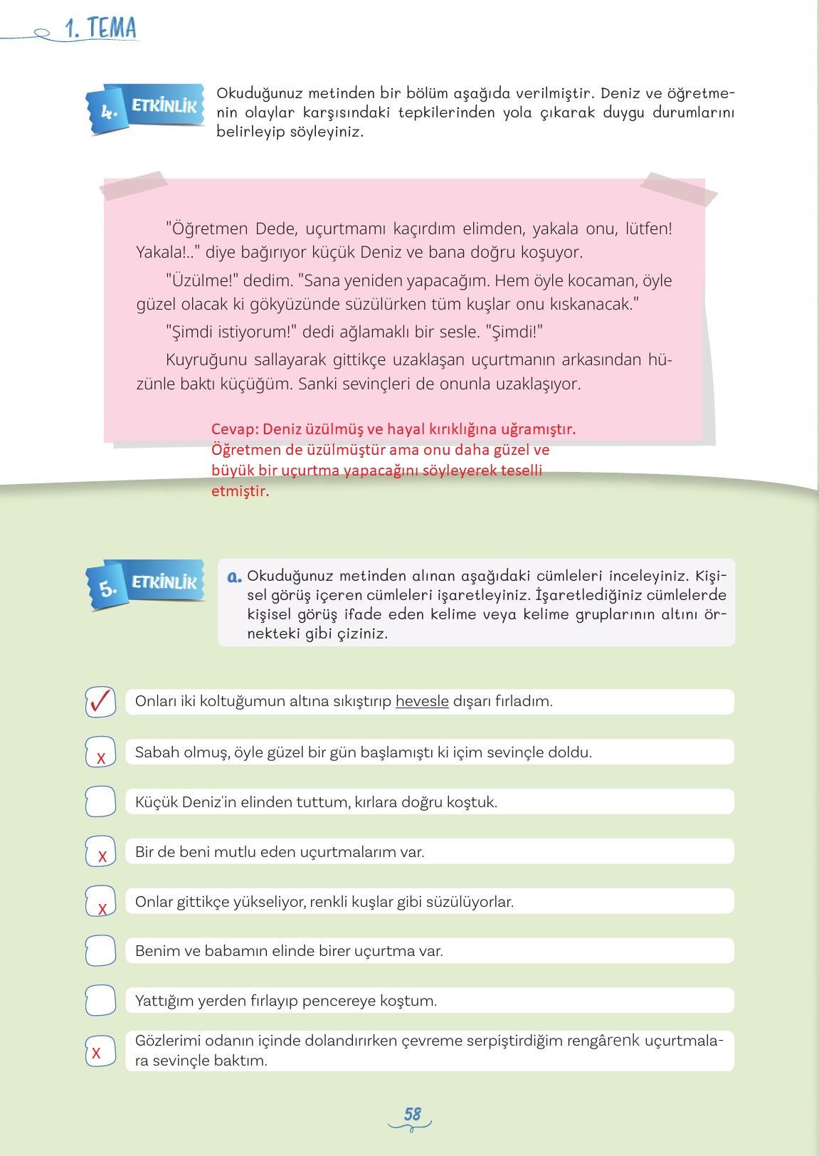 5. Sınıf Meb Yayınları Türkçe Ders Kitabı Sayfa 58 Cevapları 5. Sınıf Meb Yayınları Türkçe Ders Kitabı Sayfa 58 Cevapları