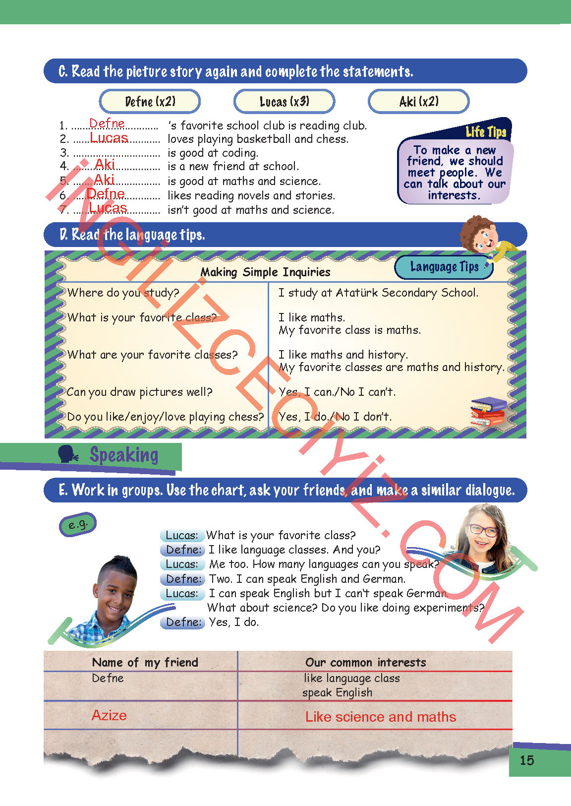 5. Sınıf Move Up 5 MEB Yayınları İngilizce Ders Kitabı Sayfa 15 Cevapları 5. Sınıf Move Up 5 MEB Yayınları İngilizce Ders Kitabı Sayfa 15 Cevapları